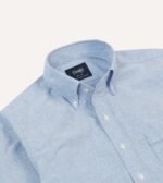 Mid-Blue Cotton Oxford Cloth Button-Down Shirt - Image 3