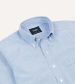 Ice Blue Cotton Oxford Cloth Button-Down Shirt - Image 3