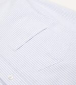 Light Blue Ticking Stripe Cotton Oxford Cloth Button-Down Shirt - Image 4