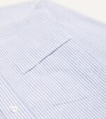 Blue Ticking Stripe Cotton Oxford Cloth Button-Down Shirt - Image 5