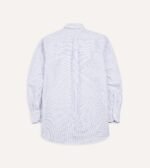 Blue Ticking Stripe Cotton Oxford Cloth Button-Down Shirt - Image 6