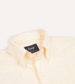 Yellow Ticking Stripe Cotton Oxford Cloth Button-Down Shirt - Image 3