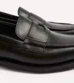 Black Leather Charles Goodyear Welted Penny Loafer - Image 3