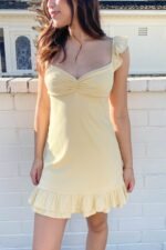 Stretch Linen Square Neck Mini Dress - Image 6