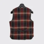 RRL Vest Size S Black Red Plaid Wool Tweed Zip Adjustable Waist with Pockets - Image 4