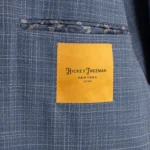 Hickey Freeman Beacon Jacket Size 44R Blue Woven Wool Silk Blend Made in U.S.A. - Image 5