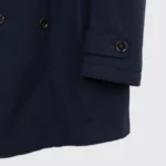 Hugo Boss Coat Size 46L Solid Dark Navy Blue Virgin Wool Blend Double Breasted - Image 5