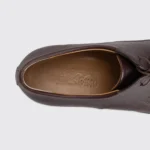 Salvatore Ferragamo Derby Shoes Size 12 Brown Pebble Grain Leather Made in Italy