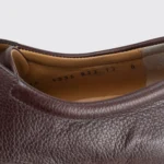 Salvatore Ferragamo Derby Shoes Size 12 Brown Pebble Grain Leather Made in Italy - Image 3