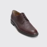 Salvatore Ferragamo Derby Shoes Size 12 Brown Pebble Grain Leather Made in Italy - Image 4