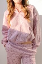 Floral Zip Up Hoodie