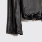 Donna Karan Biker Jacket Size XL Black Soft Full Grain Leather Quilted Lining - Image 5