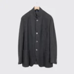 Fedeli Car Coat Size EU58 Men Dark Gray Knit Cashmere Unlined Made in Italy - Image 6