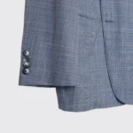 Hickey Freeman Beacon Jacket Size 44R Blue Woven Wool Silk Blend Made in U.S.A. - Image 3