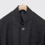 Fedeli Car Coat Size EU58 Men Dark Gray Knit Cashmere Unlined Made in Italy - Image 2
