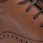 Salvatore Ferragamo Shoes Size 12 Riley Cap Toe Oxford Brown Pebble Calf Leather - Image 6