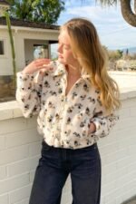 Floral Sherpa Zip Up - Image 2