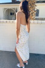 Lemon Print Halter Midi Dress - Image 4