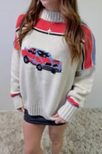 Retro Car Graphic Sweater - Image 3
