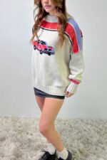 Retro Car Graphic Sweater - Image 2