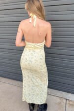 Lemon Print Halter Midi Dress - Image 8